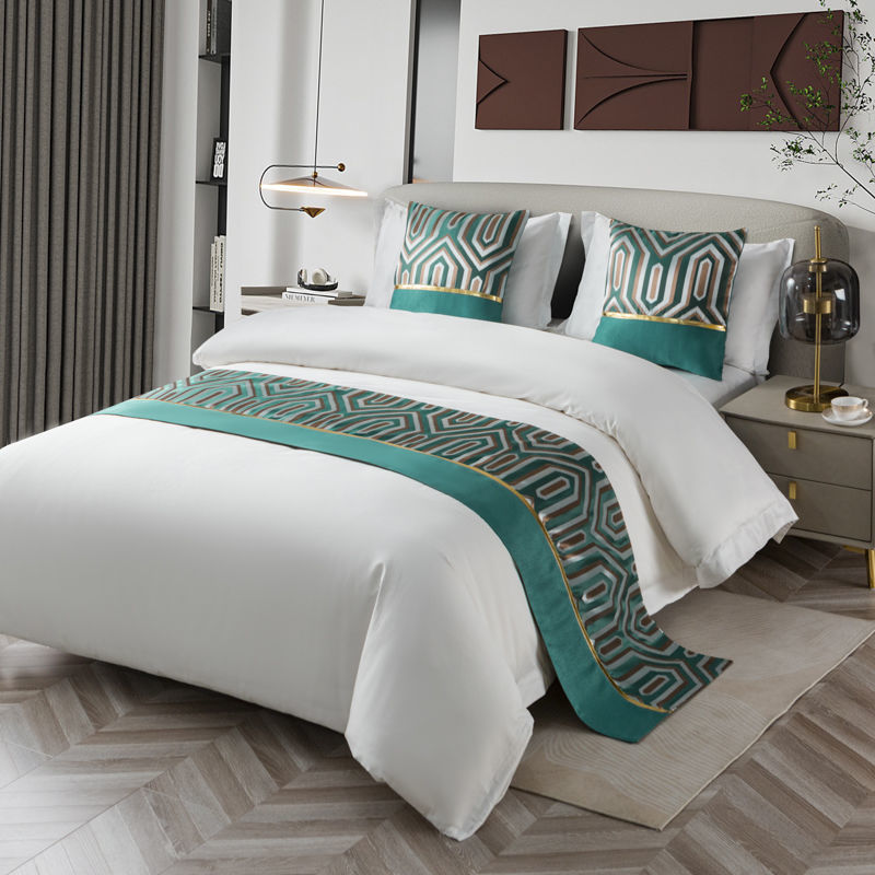 Home Textiles Plaid - Геометрический зеленый бриллиантовый шарф для кровати